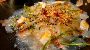 Carpaccio de langostino La Cabra